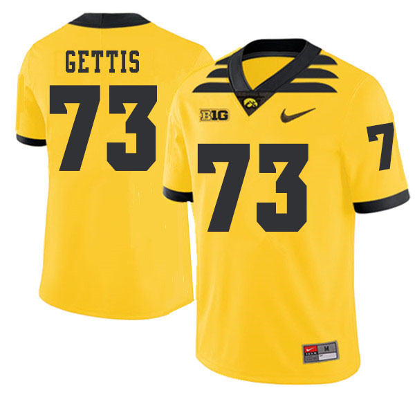2019 Men #73 Adam Gettis Iowa Hawkeyes College Football Alternate Jerseys Sale-Gold